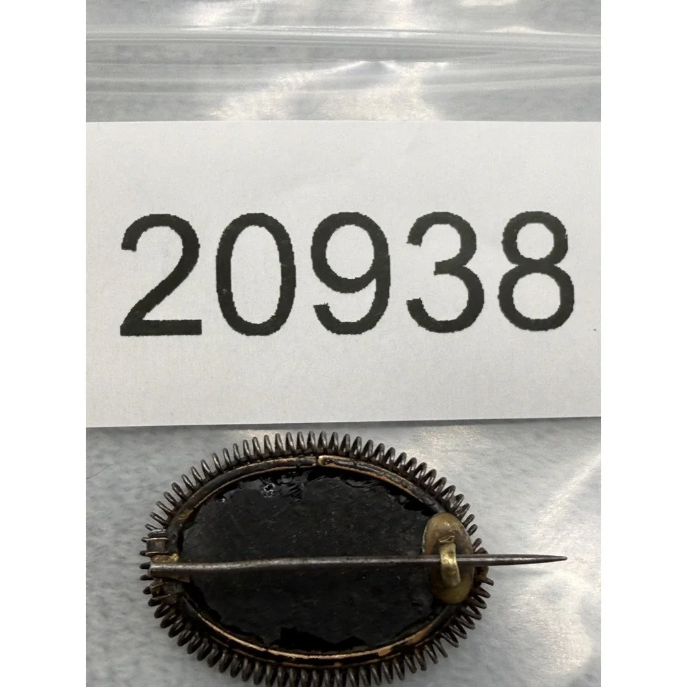 Vintage Victorian Black Mourning‎ Brooch OLD Gutta Percha?